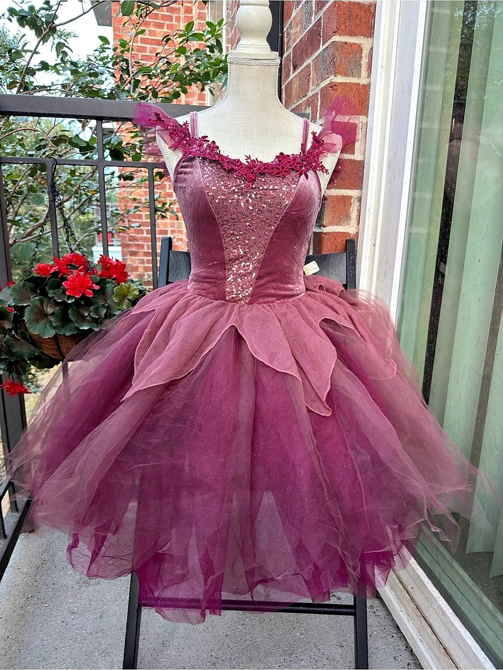 Weissman Sequined Tulle Mini Dress in Purple Size XS Like New
